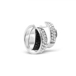 Double Hoop Diamond Leo Pizzo Earrings in 18k White Gold 